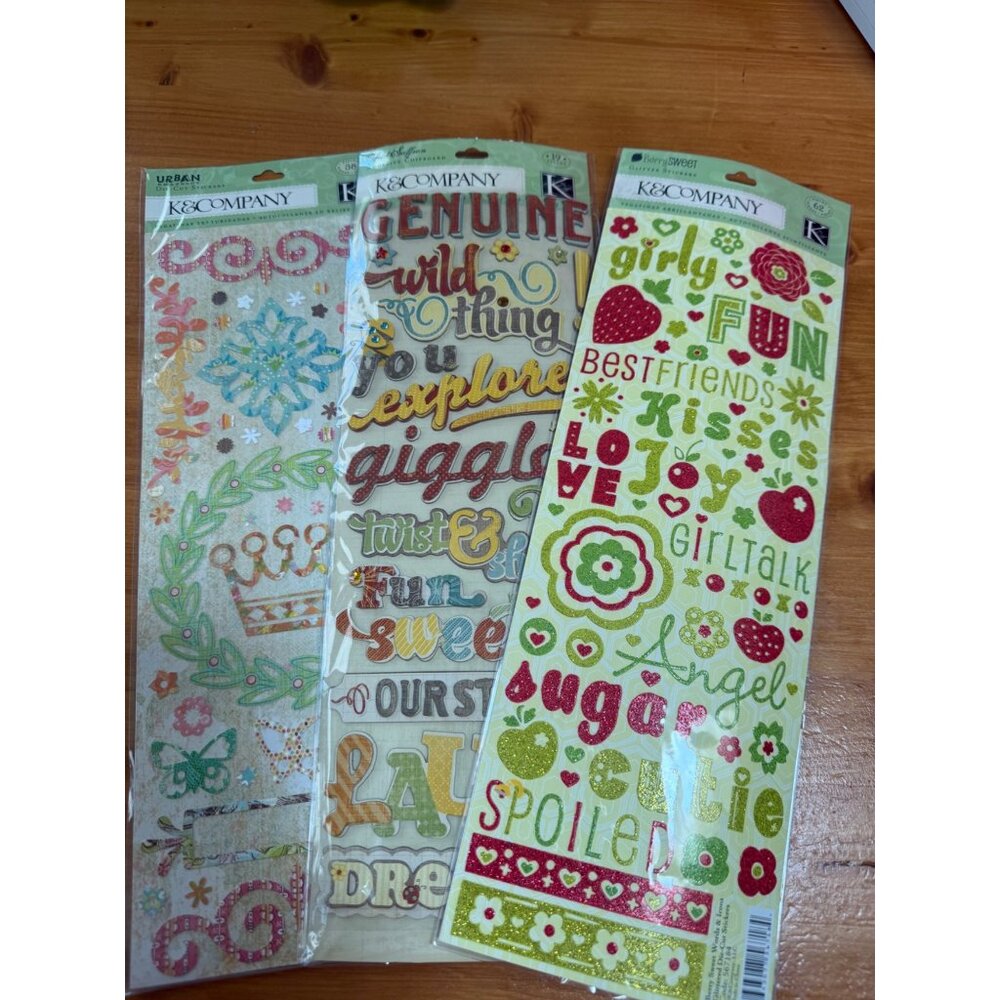 Assorted K&Company Scrapbooking Stickers